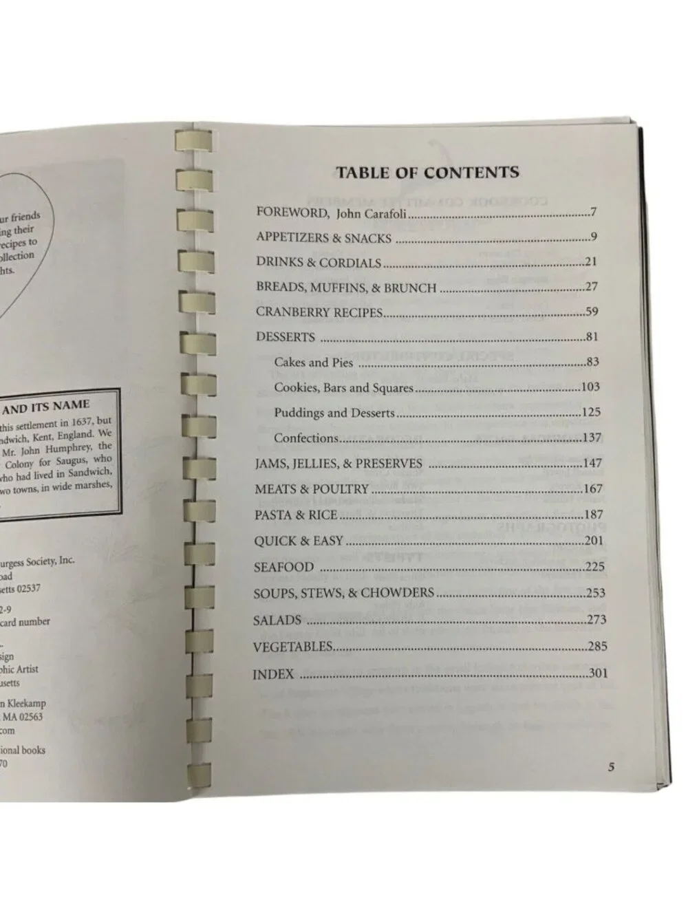 Cape Cod Kitchen Treasures Cookbook Friends Of Thornton W Burgess Society 2003